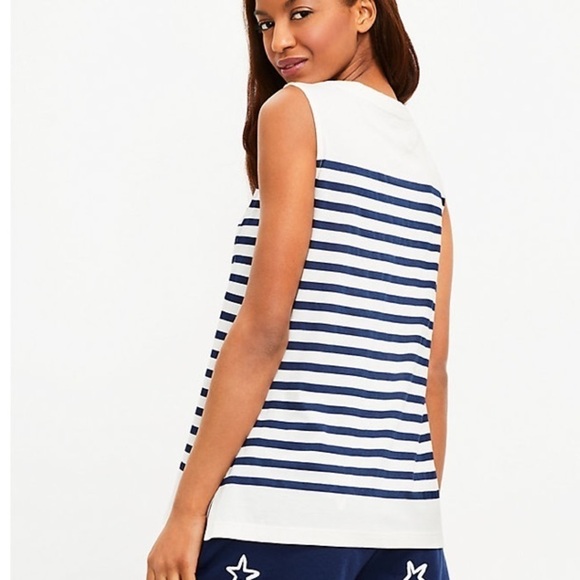 LOU & GREY NEW Striped Softserve Slub Pocket Tank Top Size Small - Picture 8 of 14